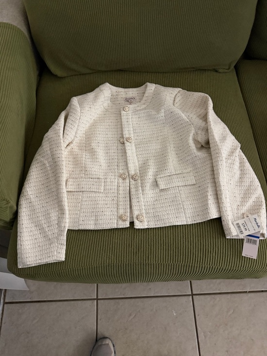 Nanette Lepore Jackets & Blazers - Nanette Lepore Cream Textured Tweed Cropped Blazer